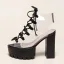 Fashion Transparent Black Street Wear Womens Sandals 2021 13 cm Thick Heels Open / Peep Toe Sandals High Heels