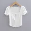 Sexy Summer Sky Blue Street Wear Tight  T-Shirts 2021 U-Neck Short Sleeve Women's Tops