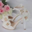 Modern / Fashion White Wedding Shoes 2018 Appliques Rhinestone Ankle Strap 10 cm Stiletto Heels Open / Peep Toe Wedding High Heels