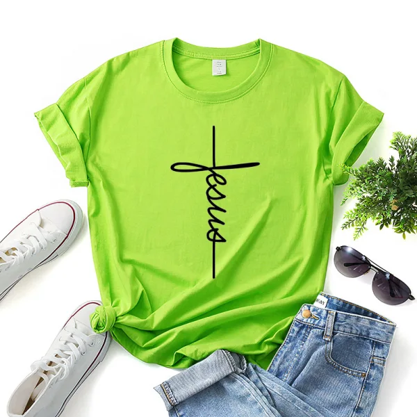 Casual Summer White Loose Cotton T-shirt 2021 Scoop Neck Short Sleeve Women's Tops