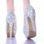 Sparkly Sølv Brudesko 2018 Krystall Rhinestone 14 cm Stiletthæler Rund Tå Bryllup Pumps