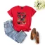 Fashion Street Wear Khaki Summer Loose Butterfly Printing Cotton T-Shirts 2021 Scoop Neck Short Sleeve Women's Tops T-shirt
