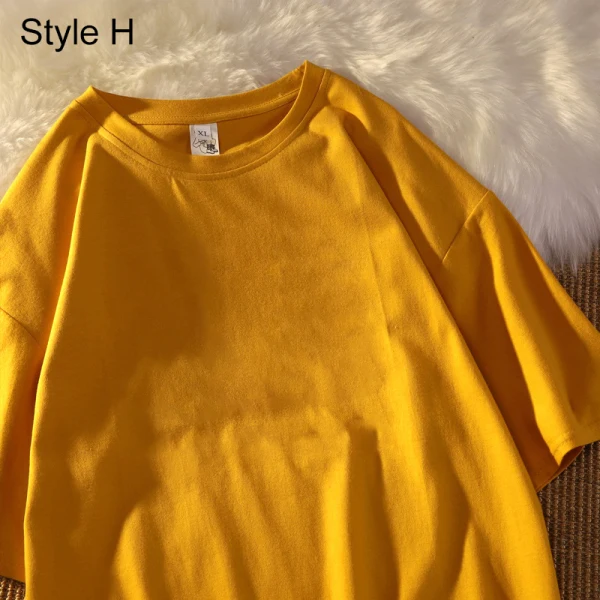 Summer Street Wear White Cartoon Loose T-Shirts 2021 Cotton Scoop Neck Short Sleeve Women's Tops