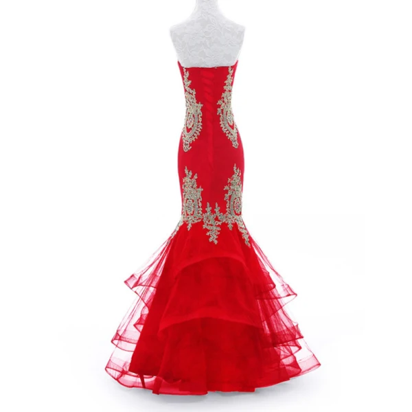 Charmant Noire Robe De Soirée 2018 Trompette / Sirène Bustier Dos Nu En Dentelle Fleur Faux Diamant Sans Manches Longue Robe De Ceremonie