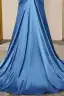 Glamourös Meerjungfrau Meeresblau Gespaltete Front Ballkleider 2024 Rüschen Satin Spaghettiträger Ärmellos Reißverschluss Festliche Kleider Sweep / Pinsel Zug
