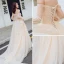 Charming Champagne Summer Prom Dresses 2018 Empire Spaghetti Straps Off-The-Shoulder Long Sleeve Chapel Train Ruffle Backless Formal Dresses