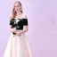Chic / Belle Noire Robe De Soirée 2017 Princesse Bustier Charmeuse Appliques Perlage Soirée Robe De Ceremonie