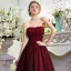 Modern / Fashion Burgundy Evening Dresses  2017 A-Line / Princess Tulle Backless Beading Handmade  Evening Party Prom Formal Dresses