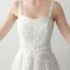 Chic / Beautiful White Tea-length Evening Dresses  2018 A-Line / Princess Lace Up Appliques Backless Evening Party Formal Dresses