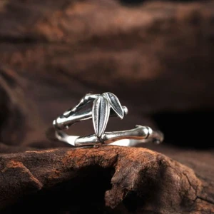 Simple Argenté Feuille Espérer Bague Argent Sterling Travail Vacances Anneaux 2019 Accessorize