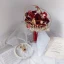 Chic / Beautiful Burgundy Accessories 2020 Metal Handmade  Tulle Beading Flower Pearl Rhinestone Bridal Wedding Wedding Flowers