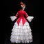 Vintage / Retro Medieval Gothic Red Ball Gown Prom Dresses 2021 High Neck Long Sleeve Floor-Length / Long 3D Lace Appliques Embroidered Flower Cosplay Formal Dresses