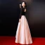 Chic / Beautiful Evening Dresses  2018 A-Line / Princess Lace U-Neck Floor-Length / Long Black Backless Beading Embroidered Evening Party Formal Dresses