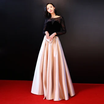 Chic Belle Robe De Soirée 2018 Princesse Dentelle U Cou Longue Noire Dos Nu Perlage Brodé Soirée Robe De Ceremonie