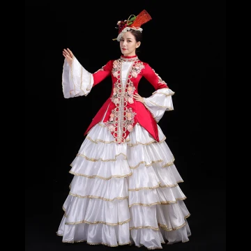 Vintage Retro Medieval Gothic Red Ball Gown Prom Dresses 2021 High Neck Long Sleeve Floor Length Long 3d Lace Appliques Embroidered Flower Cosplay Formal Dresses