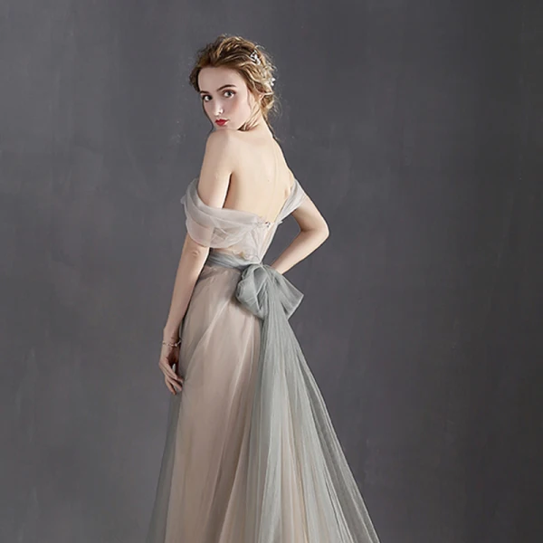 Chic / Beautiful Grey Evening Dresses 2017 A-Line / Princess Zipper Up Strapless Lace Striped Butterfly Evening Party Formal Dresses
