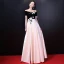 Chic / Belle Noire Robe De Soirée 2017 Princesse Bustier Charmeuse Appliques Perlage Soirée Robe De Ceremonie