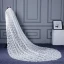 Chic / Belle Blanche Cathedral Train Voile De Mariée Tulle Appliques Plumes Mariage 2018