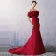 Chic / Beautiful Burgundy Evening Dresses  2017 Trumpet / Mermaid Lace Heart-shaped Backless Charmeuse Strapless Evening Party Formal Dresses