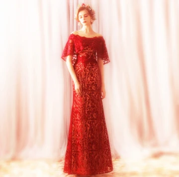 Charming Red Floor Length Long Evening Dresses 2018 Trumpet Mermaid Tulle U Neck Appliques Backless Beading Evening Party Formal Dresses