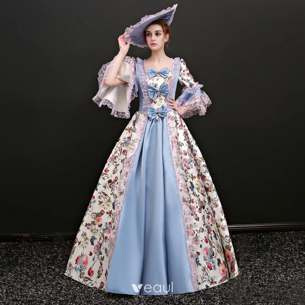 Vintage Retro Multi Colors Floor Length Long Ball Gown Prom