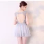 Chic / Beautiful Champagne Graduation Dresses 2017 V-Neck Lace Backless Sequins Homecoming A-Line / Princess Evening Party