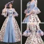Vintage / Retro Multi-Colors Floor-Length / Long Ball Gown Prom Dresses 2018 Lace-up U-Neck Backless Printing Charmeuse Prom Formal Dresses