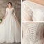 Unique Weiß Übergröße Ballkleid Brautkleider / Hochzeitskleider 2019 V-Ausschnitt Spitze Tülle Applikationen Rückenfreies Handgefertigt Kapelle-Schleppe Hochzeit