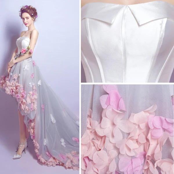 Chic / Belle Ivoire Robe De Cocktail 2017 Princesse Tulle Bustier Appliques Bride Cheville Cocktail Robe De Ceremonie