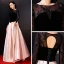 Chic / Beautiful Evening Dresses  2018 A-Line / Princess Lace U-Neck Floor-Length / Long Black Backless Beading Embroidered Evening Party Formal Dresses