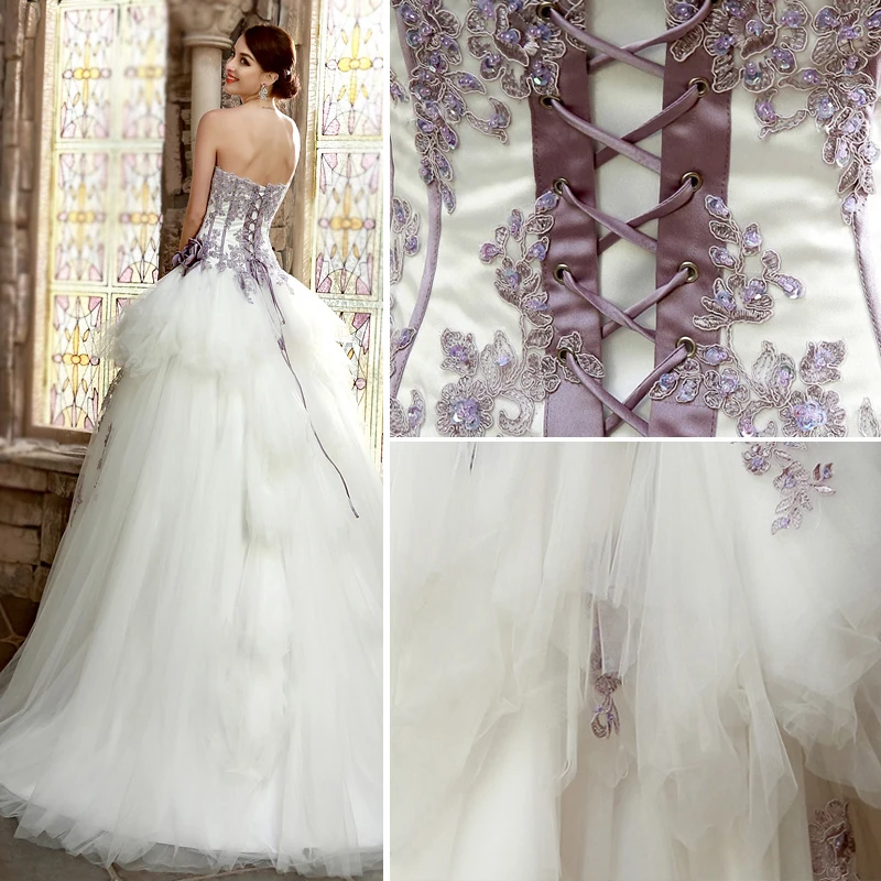 Collier Bijoux Ivoire/Mauve/Parme/Violet p robe de Mariée