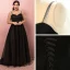 Modest / Simple Black Plus Size Prom Dresses 2018 A-Line / Princess Short Sleeve Crossed Straps Tulle U-Neck Printing Evening Party Evening Dresses
