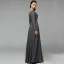 Modern / Fashion Sexy Grey Evening Dresses  2020 A-Line / Princess Deep V-Neck Floor-Length / Long Long Sleeve Backless Handmade  Beading Crystal Sequins Cocktail Party Evening Party Formal Dresses