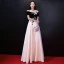Chic / Belle Noire Robe De Soirée 2017 Princesse Bustier Charmeuse Appliques Perlage Soirée Robe De Ceremonie