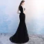 Amazing / Unique Champagne Court Train Evening Dresses  2018 Trumpet / Mermaid High Neck Charmeuse Striped Evening Party Formal Dresses