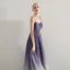 Moderne / Mode Violet Dégradé De Couleur Robe De Soirée 2019 Princesse Bretelles Spaghetti Sans Manches Ceinture Train De Balayage Volants Dos Nu Robe De Ceremonie