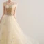 Modern / Fashion Champagne Prom Dresses 2019 A-Line / Princess Shoulders Sleeveless Glitter Sequins Beading Floor-Length / Long Ruffle Backless Formal Dresses