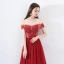 Modern / Fashion Burgundy Evening Dresses  2019 A-Line / Princess Off-The-Shoulder Short Sleeve Appliques Lace Beading Bow Sash Floor-Length / Long Ruffle Backless Formal Dresses