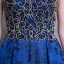 Luxury / Gorgeous Royal Blue Lace Evening Dresses  2018 A-Line / Princess Scoop Neck Strapless Sleeveless Beading Floor-Length / Long Backless Formal Dresses
