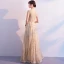 Bling Bling Gold See-through Evening Dresses  2019 A-Line / Princess Scoop Neck Sleeveless Appliques Lace Glitter Tulle Floor-Length / Long Ruffle Formal Dresses