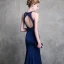 Luxury / Gorgeous Royal Blue Evening Dresses  2018 Trumpet / Mermaid Scoop Neck Strapless Sleeveless Beading Court Train Ruffle Backless Formal Dresses