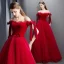 Modern / Fashion Red Prom Dresses 2019 A-Line / Princess Off-The-Shoulder Short Sleeve Bow Sash Floor-Length / Long Pleated Backless Formal Dresses