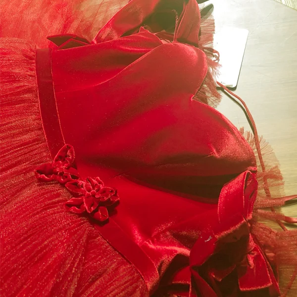 Modern / Fashion Red Prom Dresses 2019 A-Line / Princess Off-The-Shoulder Short Sleeve Bow Sash Floor-Length / Long Pleated Backless Formal Dresses