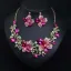 Fint Grön Rhinestone Afton Bal Örhängen Halsband Tillbehör 2023 Legering