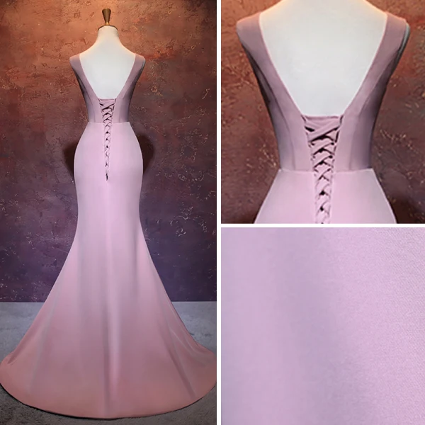 Schöne Pink Durchbohrt Abendkleider 2017 Mermaid Rundhalsausschnitt Ärmellos Kristall Gespaltete Front Hof-Schleppe Rückenfreies Festliche Kleider