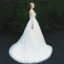 Illusion Ivory See-through Wedding Dresses 2019 A-Line / Princess Scoop Neck Long Sleeve Backless Appliques Lace Court Train Ruffle