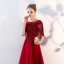 Chic / Beautiful Burgundy Evening Dresses  With Shawl 2019 A-Line / Princess Scoop Neck Appliques Lace Beading Pearl Floor-Length / Long Ruffle Backless Formal Dresses
