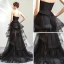 Sexy Sommer Svart Selskapskjoler 2019 Prinsesse Kjæreste Uten Ermer Paljetter Beading Feie Tog Gripende Ruffles Ryggløse Formelle Kjoler