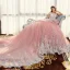 Luxe Rougissant Rose Transparentes Robe De Mariée 2019 Robe Boule Encolure Carrée Sans Manches Appliques En Dentelle Fleur Perlage Cathedral Train Volants