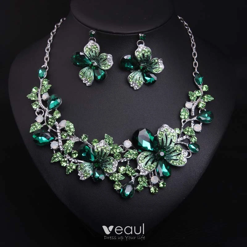 Emerald green prom jewelry online